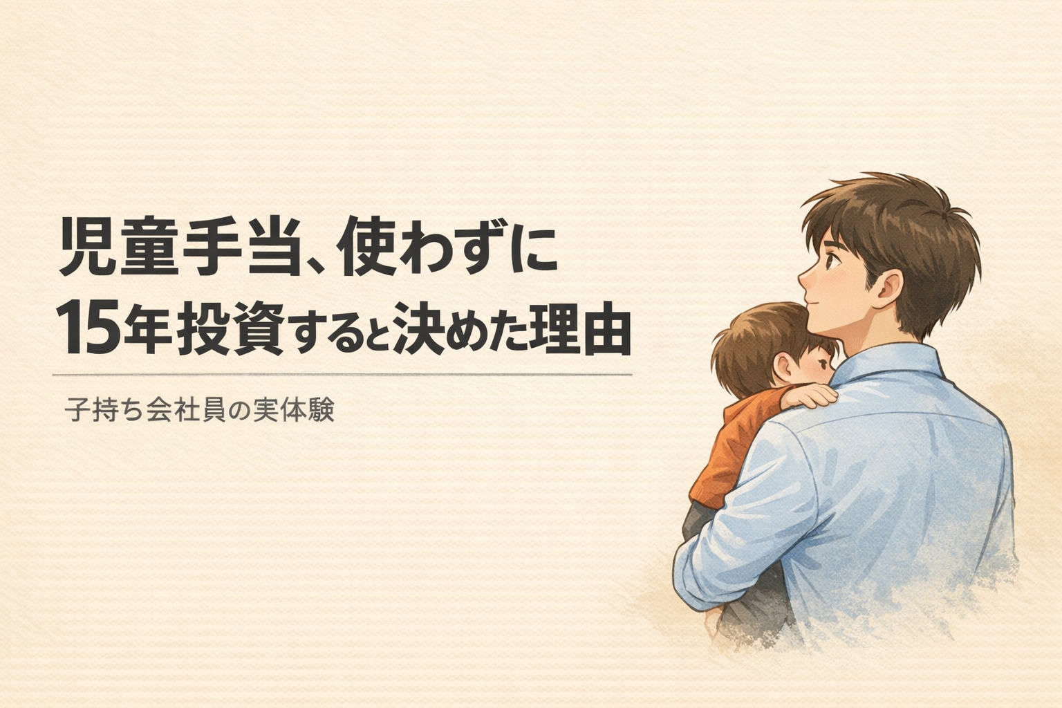 児童手当を15年間投資すると決めた子持ち会社員の実体験を表したアイキャッチ画像
